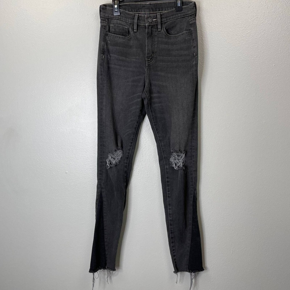 Urban Outfitters Twig Skinny Jeans Womens 26 Washed Black Distressed High‎ Rise